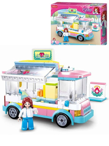 Конструктор пластик.SLUBAN.Розовая мечта.Доктор (195 дет.,1 фигура,в коробке) (Арт. M38-B0797)