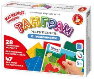 Игра настольная /Танграм магнитный с заданиями/. Серия Магнитные истории
