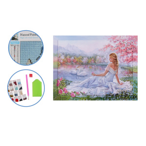 Алмазная мозаика ДЕВУШКА, холст 25х30 см (размер выкладки 20х25 см), ОПП-упаковка