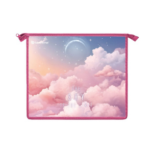 Папка д/тетрадей 1 отд. А5 Schoolformat ВОЛШЕБНОЕ НЕБО молния 235х190х50 мм роз. пластик, полиэстер 