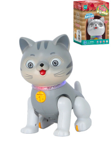 Интерактивная игрушка /Кот/ (13х9,7х17 см, свет, звук,  3*AA не в к-те, в кор.) (арт.2867901)