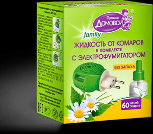 Домовой Фумигатор+жидкость 60 ночей Family с экстр. Ромашки 40мл