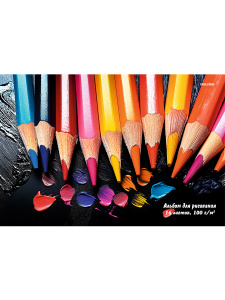 Альбом для рисования А4 16л. ЯРКОЕ ТВОРЧЕСТВО - 1 (16-7545) скрепка