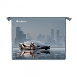 Папка д/тетрадей 1 отд. А5 Schoolformat МЕТАЛЛИЧЕСКИЕ МАШИНЫ серый 230х195х50 мм молния сверху пласт