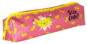 Пенал-тубус 1 отд. сред. Schoolformat БАНАНОВЫЙ РАЙ 195х45х45 мм роз. полиэстер