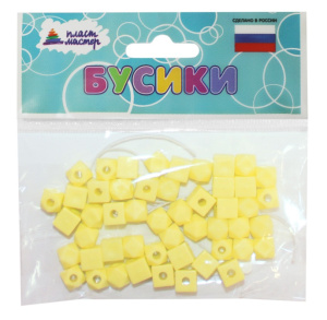 Набор бусин /Кубики-ромбики/ (желтый) 1/100