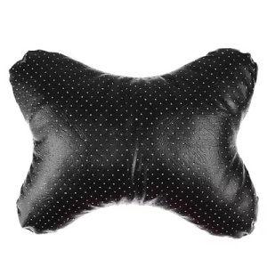 NEW GALAXY Подушка на подголовник /косточка/ перфор.экокожа, 29x23см, черная