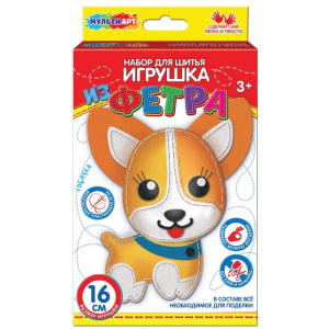Игрушка из фетр cобачка МУЛЬТИ АРТ в кор.66шт