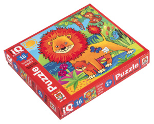IQ Пазл МАКСИ 16 эл. Лев в жаркой Африке 2+