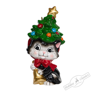 Кошка в карнавальной шапке /Елочка/ 5х3,5х9 см