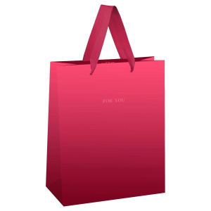 Пакет пПакет подарочный 26*32*12см MESHU /Пурпурный градиент/, отд. фольгой, матовая ламинация MS_51