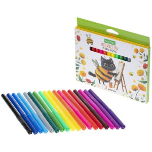 Фломастеры /ECO/ 18 цв. -ЖЖ-МЯУ- в карт. короб. с европодвесом