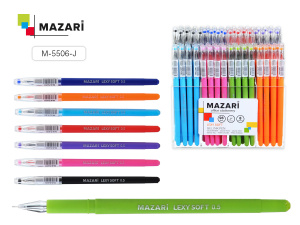 Ручка гелевая LEXY SOFT, 8 цветов, игольчатый пишущий узел 0.5 мм, пластиковый корпус с покрытием /S