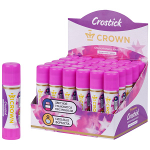 Клей-карандаш Crown /Indicator/, 08г, с цветным индикатором CG-8M (10702070/210324/3114541/4, Респуб