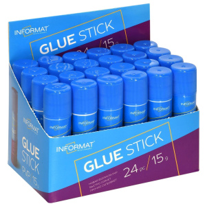 Клей-карандаш INFORMAT 15 г для бумаги, картона, фото быстросохнущий PVP