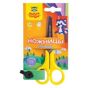 Ножницы детские для левшей Мульти-Пульти /Приключения Енота/ 12,5см, европодвес