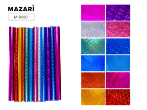 Бумага подарочная голографическая, 50х70 см, ассорти цветов, ОПП-упаковка