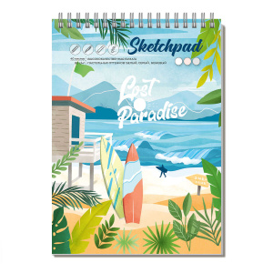 Скетчпад А5 145х210 мм, 40 л, блок - белый офсет, серый офсет, бежевый офсет 80 г/м², арт. 61568 СЁР