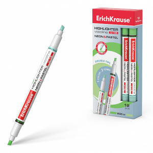 Текстмаркер ErichKrause® Visioline V-16 Neon+Pastel, цвет чернил зеленый (в коробке по 12 шт.)