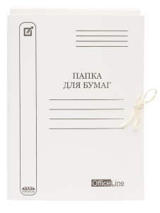 Папка с завязками мелованная-1 (ПО-4829), 280г/м2, белая
