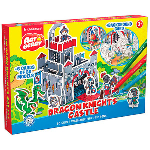 игровой 3D пазл для раскраш Artberry/Dragon Knights Castle (10 флом+6 карт с фигур д/сборки+игровое 