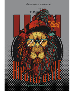 ЗАПИСНАЯ КНИЖКА А5 80л. КРУТОЙ ЛЕВ (К80-6010) 7БЦ, глянц.ламинир., лен+ серебро