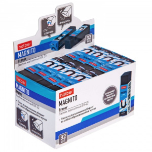 Ластик PVC Hatber Magnito ER-22  прямоугольный 32шт в картонной Дисплей-витрине