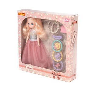 Кукла /Даша/ (29 см) в вечернем платье + аксессуары (9 элементов) (в коробке №3)