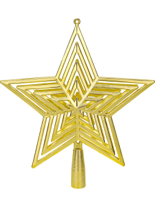 Новогоднее украшение Верхушка на ёлку Звезда, золотая, 23 см НУ-4399