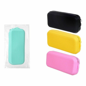 Пенал-косметичка PASTELLO, силиконовый на молнии, размер 20х9.5х4.5 см, ассорти 4 цвета, ОПП-упаковк