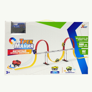 Гоночный автотрек /Трекмания. Магнитный автотрек-конструктор/: машинка, 82 детали