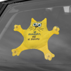 Автоигрушка на присосках /Не прижимайся, мы не знакомы/, котик