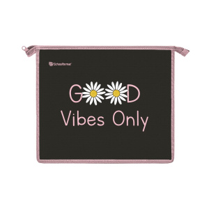 Папка д/тетрадей 1 отд. А5 Schoolformat ПРИВЕТ РОМАШКИ молния сверху 235х190х50 мм черн. пластик д/д