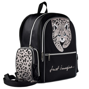 Рюкзак школьный арт.54124/ 14 РЫСЬ (33х40х14 см, нейлон, высокая печать, 2 отделение (-я), молния, т