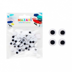 Набор для творчества №2 ПОДВИЖНЫЕ ГЛАЗКИ, 60 шт, диаметр 10 мм, ОПП-упаковка с европодвесом