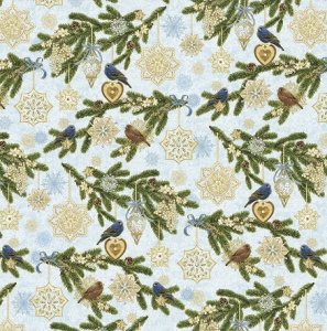 Упаковочная бумага Новогоднее Настроение для сувенирной продукции в рулонах, мелованная с двух сторо