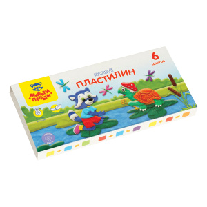 Пластилин Мульти-Пульти /Енот в сказке/, 06 цветов, 72г, со стеком, картон МП_41707