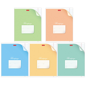 Тетрадь 18л А5ф ЛИНИЯ 65г/кв.м на скобе  1 диз.в блоке скругл.углы серия -С уголком-