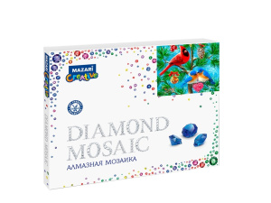 Алмазная мозаика 40х50 см (рама 52х40.5см)  ПТИЧКИ ,1 дизайн, частичная выкладка, стразы разного раз
