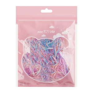 Резинки для волос MESHU, пастельные ассорти, 300шт., диаметр 2см, европодвес MS_60592 (10131010/0606