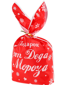 Подарочные пакеты, набор /Подарок от Деда Мороза/, 13.5*22 см, 35 шт. ППК-7619