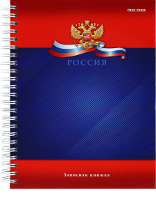 Записная книга на гребне А5 120л. СИМВОЛИКА РОССИИ - 5 (120-6795) (7БЦ, глянц.ламинирование)