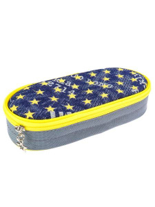 Пенал-косметичка ДЖИНСОВЫЙ РИСУНОК, ЖЕЛТЫЙ (ПН-5059) ткань