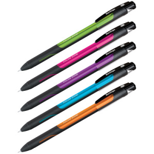 Ручка шариковая Berlingo /Color Zone stick/ синяя, 0,7мм, прорезиненный корпус ассорти