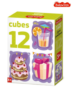 Кубики /День рождения/ (без обклейки) 12 шт BABY TOYS