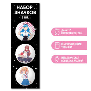 Значок D38 мм в наборе аниме НФ-00007330