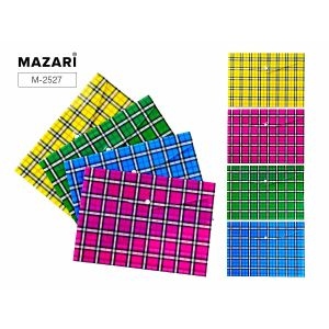 Папка канцелярская PLAID, 33.5 х 23.5 см, пластиковая, на кнопке, плотность 180 мкм, 4 дизайна в асс