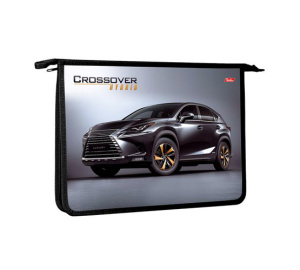 Папка для тетрадей Пластиковая А4ф Hatber 2 отделения на молнии-Best car-   в индив.упак.