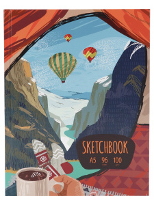 Скетчбук А5 Mountain (7БЦ, лён+гл лам, 96л, 100г) С96-1368