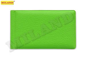 Визитница горизонтальная, мягкая экокожа МАТОВАЯ САЛАТОВАЯ /Стандарт/ 20 листов 40 карт ВЦ-9778